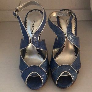 Bebe Snakeskin Heels